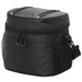 A black cooler bag featuring a zippered top, mesh side pockets, and adjustable strap, with a logo on the front. A black cooler bag featuring a zippered top, mesh side pockets, and adjustable strap, with a logo on the front.