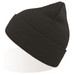 A black Eko Beanie with a ribbed texture and a tapered top, displayed at an angle. Features a logo.