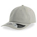 A light grey cap with a mid visor and a branded label on the side.