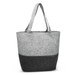 A grey and dark grey felt tote bag with two sturdy handles and a simple design. Features a branded logo. A grey and dark grey felt tote bag with two sturdy handles and a simple design. Features a branded logo.
