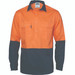 Hi-Vis Two Tone Close Front Cotton Drill Shirt - long sleeve Gusset Sleeve