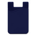 A navy silicone phone wallet featuring a curved design and a slot for cards. It has a simple and sleek look.