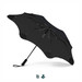 A black BLUNT Metro UV umbrella with a unique design and a sleek handle, featuring a logo on the handle. A black BLUNT Metro UV umbrella with a unique design and a sleek handle, featuring a logo on the handle.