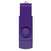 A purple Helix 8GB dual flash drive with a swivel design and a round button. The product features a branding logo.