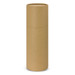A drink bottle in a cylindrical, brown cardboard packaging with a smooth finish and a matching lid. A drink bottle in a cylindrical, brown cardboard packaging with a smooth finish and a matching lid.
