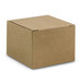 A brown cardboard box with a square shape, featuring a simple, unadorned design. A brown cardboard box with a square shape, featuring a simple, unadorned design.