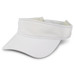 A white sports mesh visor with a textured band and a wide brim. It features a logo on one side. A white sports mesh visor with a textured band and a wide brim. It features a logo on one side.
