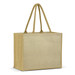 A Torino Juco Tote Bag in a beige color with sturdy handles and a rectangular shape. A Torino Juco Tote Bag in a beige color with sturdy handles and a rectangular shape.