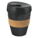 A drink bottle featuring a sleek black design with a cork band around the middle and a secure lid. A drink bottle featuring a sleek black design with a cork band around the middle and a secure lid.