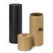 A drink bottle gift tube set featuring a black tube and two brown cardboard tubes, one tall and one short. A drink bottle gift tube set featuring a black tube and two brown cardboard tubes, one tall and one short.