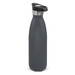 A drink bottle in dark grey with a push-button lid and stainless steel accents. Features a sleek, powder-coated finish. A drink bottle in dark grey with a push-button lid and stainless steel accents. Features a sleek, powder-coated finish.