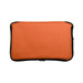 An orange cooler bag with a black zipper, featuring a textured surface and a simple design.