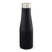 A drink bottle made of black stainless steel with a silver lid and a sleek, modern design. A drink bottle made of black stainless steel with a silver lid and a sleek, modern design.