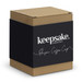 A brown kraft box containing a Keepsake Onsen Coffee Cup, featuring a dark coloured design and logo. A brown kraft box containing a Keepsake Onsen Coffee Cup, featuring a dark coloured design and logo.