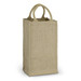 A jute four bottle wine carrier in a natural beige colour with two sturdy handles. It features branding on the side. A jute four bottle wine carrier in a natural beige colour with two sturdy handles. It features branding on the side.
