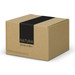 A brown cardboard box featuring a black stripe and logo, containing a NATURA bamboo mortar and pestle. A brown cardboard box featuring a black stripe and logo, containing a NATURA bamboo mortar and pestle.