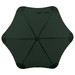 A green BLUNT Classic Umbrella with a unique star-shaped canopy and a central black hub. It has a logo. A green BLUNT Classic Umbrella with a unique star-shaped canopy and a central black hub. It has a logo.