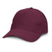 A maroon cap with a curved brim and a logo on the front, featuring a classic fitted style.