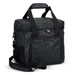 A black and dark green camouflage cooler bag with multiple compartments and sturdy handles. It has a branded logo.