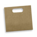 A medium die-cut paper bag in a brown landscape style with a handle cut-out. A medium die-cut paper bag in a brown landscape style with a handle cut-out.