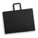 An extra large flat handle paper bag in black, featuring a sturdy handle for easy carrying. An extra large flat handle paper bag in black, featuring a sturdy handle for easy carrying.