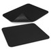 A black leatherette mouse mat with a textured surface, showcasing both the front and underside. A black leatherette mouse mat with a textured surface, showcasing both the front and underside.