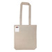 A beige reusable grocery bag with long handles and a logo on one side. Crayons are included in the product. A beige reusable grocery bag with long handles and a logo on one side. Crayons are included in the product.