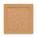 A cork square coaster set featuring a natural cork texture and a brown border, includes four coasters in total.