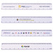 A white 30cm ruler with various logos and branding, featuring measurement markings along the edges. A white 30cm ruler with various logos and branding, featuring measurement markings along the edges.