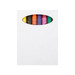A crayon set featuring multiple vibrant colors neatly arranged in a compact white packaging with an oval cutout. A crayon set featuring multiple vibrant colors neatly arranged in a compact white packaging with an oval cutout.