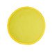 A round, collapsible disc in bright yellow, featuring a yellow fabric cover and a durable outer edge.