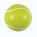 A bright yellow tennis ball with a white curved stripe detail, designed for high bounce. A bright yellow tennis ball with a white curved stripe detail, designed for high bounce.