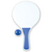 An Action Paddle and Ball Set featuring a large white paddle with a blue handle and a blue ball. An Action Paddle and Ball Set featuring a large white paddle with a blue handle and a blue ball.