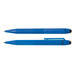 A blue pen and stylus set, featuring a smooth finish and detachable stylus tip, displayed side by side. A blue pen and stylus set, featuring a smooth finish and detachable stylus tip, displayed side by side.