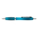 A Viva Transparent Pen in a vibrant blue color with a sleek silver trim and a soft grip.