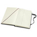 A large hard cover notebook with a black exterior and cream pages, featuring a ribbon bookmark and an inner pocket. A large hard cover notebook with a black exterior and cream pages, featuring a ribbon bookmark and an inner pocket.