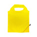 A bright yellow reusable grocery bag with a foldable design and a side zipper.