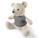 A plush bear with a soft beige exterior and a gray shirt, designed for fun and games.