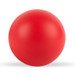 A round red stress ball designed for fun and relaxation.