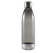 A drink bottle made of transparent material with a sleek design and a metallic base. A drink bottle made of transparent material with a sleek design and a metallic base.