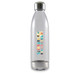 A drink bottle featuring a clear design with a silver metal base and a logo that reads "Spinsync Dance Studio." A drink bottle featuring a clear design with a silver metal base and a logo that reads "Spinsync Dance Studio."