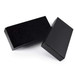 A black gift box set with a sleek exterior. One box features a textured top, while the other has a smooth finish.