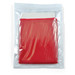 A red cooling towel packaged in a transparent pouch. A red cooling towel packaged in a transparent pouch.