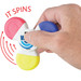 A Spinner Highlighter with red, blue, yellow, and pink sections, held in a hand, featuring the text "IT SPINS". A Spinner Highlighter with red, blue, yellow, and pink sections, held in a hand, featuring the text "IT SPINS".