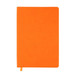 An orange Genesis A5 Notebook featuring a textured cover and a ribbon bookmark. An orange Genesis A5 Notebook featuring a textured cover and a ribbon bookmark.