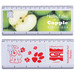 A tile ruler puzzle in white with colorful apple and dog graphics. Features a measuring scale along the edges. A tile ruler puzzle in white with colorful apple and dog graphics. Features a measuring scale along the edges.