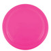 A pink frisbee with a smooth surface and a circular shape. A pink frisbee with a smooth surface and a circular shape.
