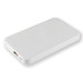 A white Dynamo Wireless Power Bank designed for charging devices on the go. A white Dynamo Wireless Power Bank designed for charging devices on the go.