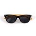 Bamboo sunglasses with a classic style and black lenses, displayed against a neutral background. Bamboo sunglasses with a classic style and black lenses, displayed against a neutral background.
