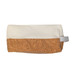 A utility pouch featuring a cork bottom and a beige fabric top, designed for versatile use.